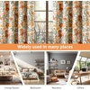 image:imageDriftAway Orange Harvest Linen Lined Valance Double Layer Room Darkening Blackout Floral Window Valances Autumn Fall Printed Vintage Topper 3 inch Rod Pocket 52 Inch by 18 Inch Orange Coral GoldLight LinenOrange