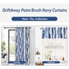 image:imageDriftAway Paint Brush Watercolor Lined Thermal Insulated Blackout Window Curtain Valance Rod Pocket Navy Blue White Ink Stripe Pattern 2 Layers 52 Inch by 18 Inch Plus 2 Inch Header 1 PackNavy Blue
