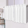 image:imageDriftAway Pinch Pleat Kitchen Curtains Linen Textured Short Linen Cafe Curtains for Small Window Bathroom Laundry Room 2 Panels Back Tabs Farmhouse Rustic 30 x 24 Inches Birch WhiteBirch White