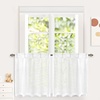image:imageDriftAway Pinch Pleat Kitchen Curtains Linen Textured Short Linen Cafe Curtains for Small Window Bathroom Laundry Room 2 Panels Back Tabs Farmhouse Rustic 30 x 24 Inches Birch WhiteBirch White