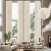 image:imageDriftAway Pinch Pleat Linen Textured Semi Sheer Solid Farmhouse and Modern Rustic Linen Curtains 2 Panels 50 inches Wide by 84 Inches Long Drapes for Living Room Bedroom Light Linen BirchBeige