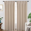 image:imageDriftAway Pinch Pleat Linen Textured Semi Sheer Solid Farmhouse and Modern Rustic Linen Curtains 2 Panels 50 inches Wide by 84 Inches Long Drapes for Living Room Bedroom Light Linen BirchBeige