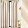 image:imageDriftAway Pinch Pleat Linen Textured Semi Sheer Solid Farmhouse and Modern Rustic Linen Curtains 2 Panels 50 inches Wide by 84 Inches Long Drapes for Living Room Bedroom Light Linen BirchBeige