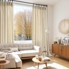 image:imageDriftAway Pinch Pleat Linen Textured Semi Sheer Solid Farmhouse and Modern Rustic Linen Curtains 2 Panels 50 inches Wide by 84 Inches Long Drapes for Living Room Bedroom Light Linen BirchBeige