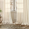 image:imageDriftAway Pinch Pleat Linen Textured Semi Sheer Solid Farmhouse and Modern Rustic Linen Curtains 2 Panels 50 inches Wide by 84 Inches Long Drapes for Living Room Bedroom Light Linen BirchBeige