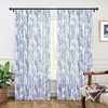 image:imageDriftAway Pinch Pleat Linen Textured Thermal Window Curtains for Living Room Bedroom Linen Curtains 2 Panels 52 inches Wide by 84 Inches Long Semi Sheer Drapes Back Tabs Tree Branch Pattern White Blue