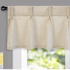 image:imageDriftAway Pinch Pleat Valance for Kitchen Window Linen Textured Valance for Living Room Farmhouse Semi Sheer Linen Curtain Valance Window Treatment Back Tabs 50 Inches by 16 Inches Light LinenBeige