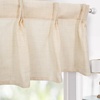 image:imageDriftAway Pinch Pleat Valance for Kitchen Window Linen Textured Valance for Living Room Farmhouse Semi Sheer Linen Curtain Valance Window Treatment Back Tabs 50 Inches by 16 Inches Light LinenBeige