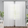 image:imageDriftAway Pinch Pleated Curtains 84 Inch Length Faux Linen Slub Textured White Semi Sheer 2 Panels 52 Inch Width Light Filtering Window Curtains for Living Room Bedroom Farmhouse Back Tab Drapes