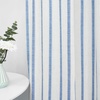 image:imageDriftAway Pinch Pleated Curtains 84 Inches Long 2 Panels 52 Inch Width Natural Linen Blended Light Filtering Pinch Pleat Curtains for Bedroom Farmhouse Navy Blue Striped Semi Sheer with Back Tab