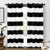 image:imageDriftAway Red Striped Room Darkening Curtains Patriotic Horizontal Stripe Classic Grommet Drapes for Bedroom Living Room Thermal Insulated Panels for Holidays July 4th Labor Day Thanksgiving ChristmasBlack and White