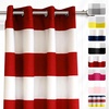 image:imageDriftAway Red Striped Room Darkening Curtains Patriotic Horizontal Stripe Classic Grommet Drapes for Bedroom Living Room Thermal Insulated Panels for Holidays July 4th Labor Day Thanksgiving ChristmasRed and White