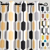 image:imageDriftAway Riley Geo Lined Window Curtain Valance Mid Century Geometric Pattern 2 Layers Rod Pocket 52 Inch by 18 Inch Plus 2 Inch CottaGold Black Gray