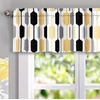 image:imageDriftAway Riley Geo Lined Window Curtain Valance Mid Century Geometric Pattern 2 Layers Rod Pocket 52 Inch by 18 Inch Plus 2 Inch CottaGold Black Gray