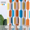 image:imageDriftAway Riley Geo Lined Window Curtain Valance Mid Century Geometric Pattern 2 Layers Rod Pocket 52 Inch by 18 Inch Plus 2 Inch CottaTeal