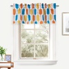 image:imageDriftAway Riley Geo Lined Window Curtain Valance Mid Century Geometric Pattern 2 Layers Rod Pocket 52 Inch by 18 Inch Plus 2 Inch CottaTeal