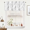 image:imageDriftAway Ryan Sketch Flower Floral Branch Leaves Lined Thermal Insulated Window Curtain Valance Rod Pocket 52 Inch by 18 Inch Plus 2 Inch Header GrayBlack Line