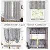 image:imageDriftAway Ryan Sketch Flower Floral Branch Leaves Lined Thermal Insulated Window Curtain Valance Rod Pocket 52 Inch by 18 Inch Plus 2 Inch Header GrayGrey