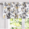 image:imageDriftAway Ryan Sketch Flower Floral Branch Leaves Lined Thermal Insulated Window Curtain Valance Rod Pocket 52 Inch by 18 Inch Plus 2 Inch Header GrayYellow Gray