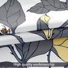 image:imageDriftAway Ryan Sketch Flower Floral Branch Leaves Lined Thermal Insulated Window Curtain Valance Rod Pocket 52 Inch by 18 Inch Plus 2 Inch Header GrayYellow Gray