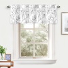 image:imageDriftAway Ryan Sketch Flower Floral Branch Leaves Lined Thermal Insulated Window Curtain Valance Rod Pocket 52 Inch by 18 Inch Plus 2 Inch Header GrayBlack Line