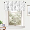 image:imageDriftAway Ryan Sketch Flower Floral Branch Leaves Lined Thermal Insulated Window Curtain Valance Rod Pocket 52 Inch by 18 Inch Plus 2 Inch Header GrayBlack Line