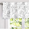 image:imageDriftAway Ryan Sketch Flower Floral Branch Leaves Lined Thermal Insulated Window Curtain Valance Rod Pocket 52 Inch by 18 Inch Plus 2 Inch Header GrayBlack Line