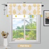 image:imageDriftAway Sadie Paisley Medallion Pattern Boho Velvet Window Curtain Valance with Handmade Tassels for Kitchen Rod Pocket 50 Inch by 14 Inch Plus 175 Inch Header Gold YellowGold Yellow