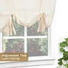 image:imageDriftAway Solid Color Linen Sheer Voile Tie Up Decorative Linen Textured Curtains Adjustable Balloon Curtains Rod Pocket Roman Slub Sheer Curtain with Pom Pom Trim 42 Inch by 63 Inch WhiteBeige