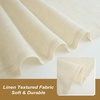 image:imageDriftAway Solid Color Linen Sheer Voile Tie Up Decorative Linen Textured Curtains Adjustable Balloon Curtains Rod Pocket Roman Slub Sheer Curtain with Pom Pom Trim 42 Inch by 63 Inch WhiteBeige