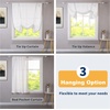 image:imageDriftAway Solid Color Linen Sheer Voile Tie Up Decorative Linen Textured Curtains Adjustable Balloon Curtains Rod Pocket Roman Slub Sheer Curtain with Pom Pom Trim 42 Inch by 63 Inch WhiteWhite