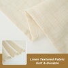 image:imageDriftAway Solid Color Linen Sheer Voile Tie Up Decorative Linen Textured Curtains Adjustable Balloon Curtains Rod Pocket Roman Slub Sheer Curtain with Pom Pom Trim 42 Inch by 63 Inch WhiteBeige