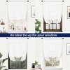image:imageDriftAway Solid Color Linen Sheer Voile Tie Up Decorative Linen Textured Curtains Adjustable Balloon Curtains Rod Pocket Roman Slub Sheer Curtain with Pom Pom Trim 42 Inch by 63 Inch WhiteLight Linen