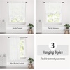 image:imageDriftAway Solid Color Linen Sheer Voile Tie Up Decorative Linen Textured Curtains Adjustable Balloon Curtains Rod Pocket Roman Slub Sheer Curtain with Pom Pom Trim 42 Inch by 63 Inch WhiteWhite With White Pom