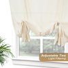 image:imageDriftAway Solid Color Linen Sheer Voile Tie Up Decorative Linen Textured Curtains Adjustable Balloon Curtains Rod Pocket Roman Slub Sheer Curtain with Pom Pom Trim 42 Inch by 63 Inch WhiteBeige