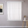 image:imageDriftAway Solid Color Linen Sheer Voile Tie Up Decorative Linen Textured Curtains Adjustable Balloon Curtains Rod Pocket Roman Slub Sheer Curtain with Pom Pom Trim 42 Inch by 63 Inch WhiteWhite