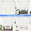 image:imageDriftAway Solid Color Linen Sheer Voile Tie Up Decorative Linen Textured Curtains Adjustable Balloon Curtains Rod Pocket Roman Slub Sheer Curtain with Pom Pom Trim 42 Inch by 63 Inch WhiteWhite With White Pom