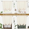 image:imageDriftAway Solid Color Linen Sheer Voile Tie Up Decorative Linen Textured Curtains Adjustable Balloon Curtains Rod Pocket Roman Slub Sheer Curtain with Pom Pom Trim 42 Inch by 63 Inch WhiteBeige