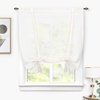 image:imageDriftAway Solid Color Linen Sheer Voile Tie Up Decorative Linen Textured Curtains Adjustable Balloon Curtains Rod Pocket Roman Slub Sheer Curtain with Pom Pom Trim 42 Inch by 63 Inch WhiteLight Linen