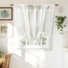image:imageDriftAway Solid Color Linen Sheer Voile Tie Up Decorative Linen Textured Curtains Adjustable Balloon Curtains Rod Pocket Roman Slub Sheer Curtain with Pom Pom Trim 42 Inch by 63 Inch WhiteWhite With White Pom