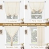image:imageDriftAway Solid Color Linen Sheer Voile Tie Up Decorative Linen Textured Curtains Adjustable Balloon Curtains Rod Pocket Roman Slub Sheer Curtain with Pom Pom Trim 42 Inch by 63 Inch WhiteBeige