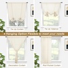 image:imageDriftAway Solid Color Linen Sheer Voile Tie Up Decorative Linen Textured Curtains Adjustable Balloon Curtains Rod Pocket Roman Slub Sheer Curtain with Pom Pom Trim 42 Inch by 63 Inch WhiteBeige