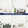 image:imageDriftAway Solid Color Linen Sheer Voile Tie Up Decorative Linen Textured Curtains Adjustable Balloon Curtains Rod Pocket Roman Slub Sheer Curtain with Pom Pom Trim 42 Inch by 63 Inch WhiteLight Linen