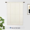 image:imageDriftAway Solid Color Linen Sheer Voile Tie Up Decorative Linen Textured Curtains Adjustable Balloon Curtains Rod Pocket Roman Slub Sheer Curtain with Pom Pom Trim 42 Inch by 63 Inch WhiteBeige