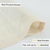 image:imageDriftAway Solid Color Linen Sheer Voile Tie Up Decorative Linen Textured Curtains Adjustable Balloon Curtains Rod Pocket Roman Slub Sheer Curtain with Pom Pom Trim 42 Inch by 63 Inch WhiteBeige