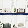 image:imageDriftAway Solid Color Linen Sheer Voile Tie Up Decorative Linen Textured Curtains Adjustable Balloon Curtains Rod Pocket Roman Slub Sheer Curtain with Pom Pom Trim 42 Inch by 63 Inch WhiteLight Linen