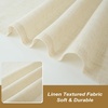 image:imageDriftAway Solid Color Linen Sheer Voile Tie Up Decorative Linen Textured Curtains Adjustable Balloon Curtains Rod Pocket Roman Slub Sheer Curtain with Pom Pom Trim 42 Inch by 63 Inch WhiteBeige