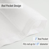 image:imageDriftAway Solid Color Linen Sheer Voile Tie Up Decorative Linen Textured Curtains Adjustable Balloon Curtains Rod Pocket Roman Slub Sheer Curtain with Pom Pom Trim 42 Inch by 63 Inch WhiteWhite With White Pom