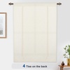 image:imageDriftAway Solid Color Linen Sheer Voile Tie Up Decorative Linen Textured Curtains Adjustable Balloon Curtains Rod Pocket Roman Slub Sheer Curtain with Pom Pom Trim 42 Inch by 63 Inch WhiteBeige