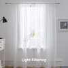 image:imageDriftAway Solid White Sheer 3 PCs Set Linen Texture Window Scarf Valance 52 Inch by 144 Inch and Rod Pocket Linen Curtain 2 Panels Each 52 Inch by 84 Inch for Living Room Bedroom and Office